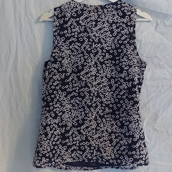 Layered sheer sleeveless top w/asymmetrical ruf - Picture 4 of 4